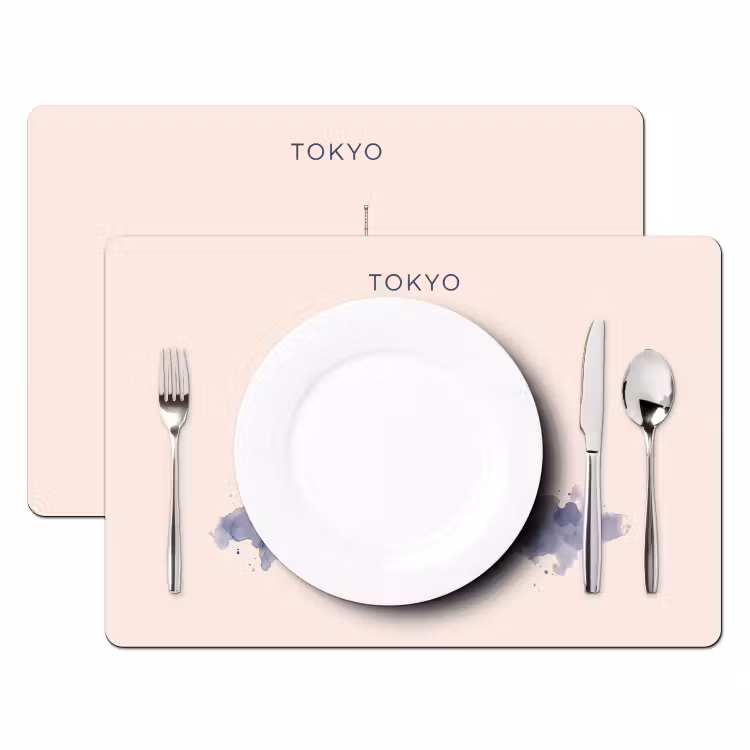 Placemat - 6 stuks - Tokyo - Skyline - Stad - Abstract - Blauw — 2
