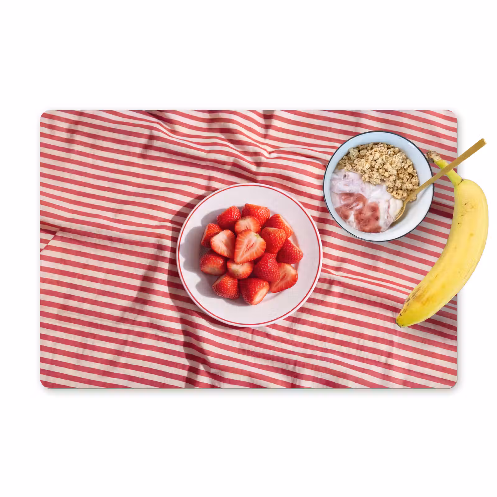 Placemat - 6 stuks - Eten - Aardbeien - Fruit - Zomer - Rood — 1