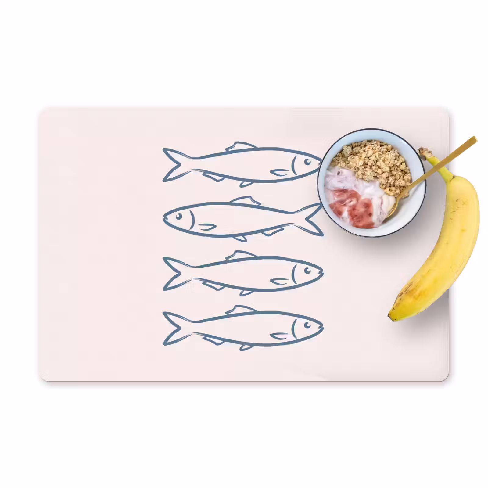 Placemat - 6 stuks - Vis - Vier - Dieren - Abstract - Blauw — 1