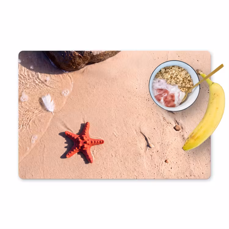 Placemat - 6 stuks - Dieren - Strand - Zee - Natuur - Rood — 1