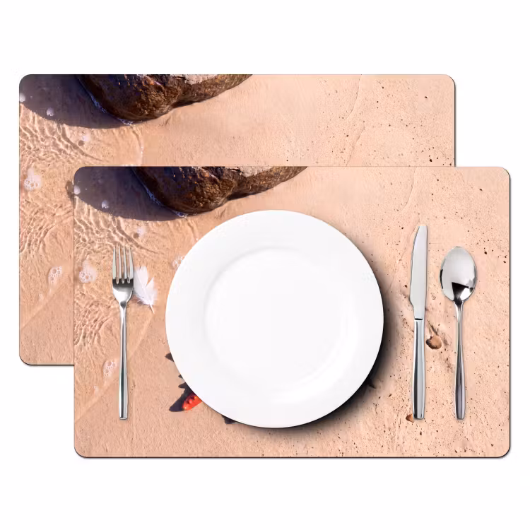 Placemat - 6 stuks - Dieren - Strand - Zee - Natuur - Rood — 2