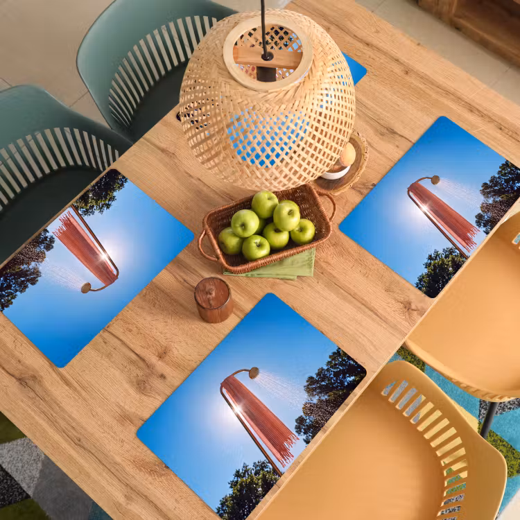 Placemat - 6 stuks - Douche - Water - Zomer - Blauw — 6