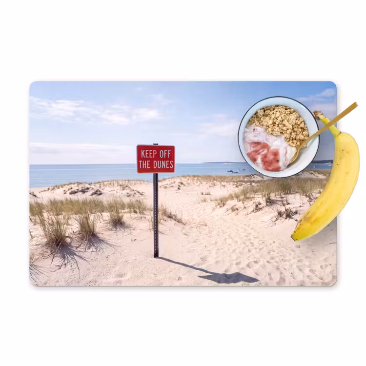 Placemat - 6 stuks - Duin - Bord - Kust - Landschap - Rood — 1