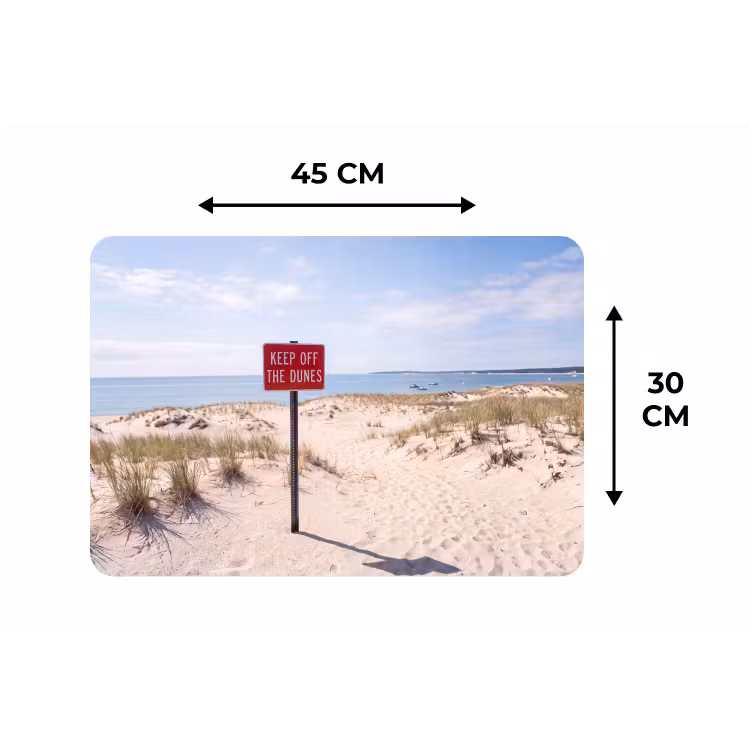Placemat - 6 stuks - Duin - Bord - Kust - Landschap - Rood — 3