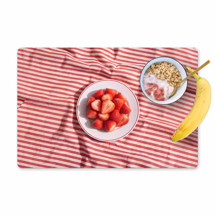 Placemat - 6 stuks - Eten - Aardbeien - Fruit - Zomer - Rood — 1