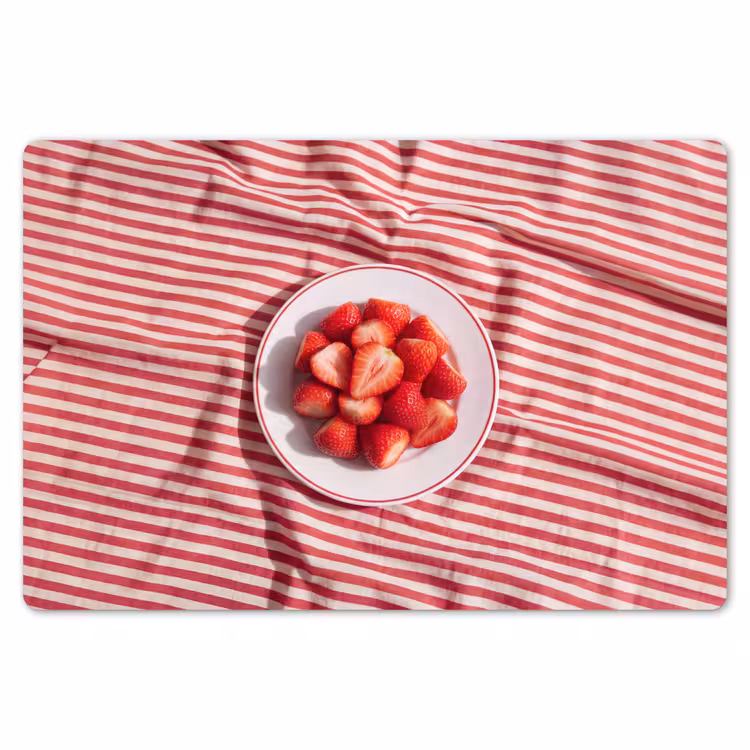 Placemat - 6 stuks - Eten - Aardbeien - Fruit - Zomer - Rood — 7