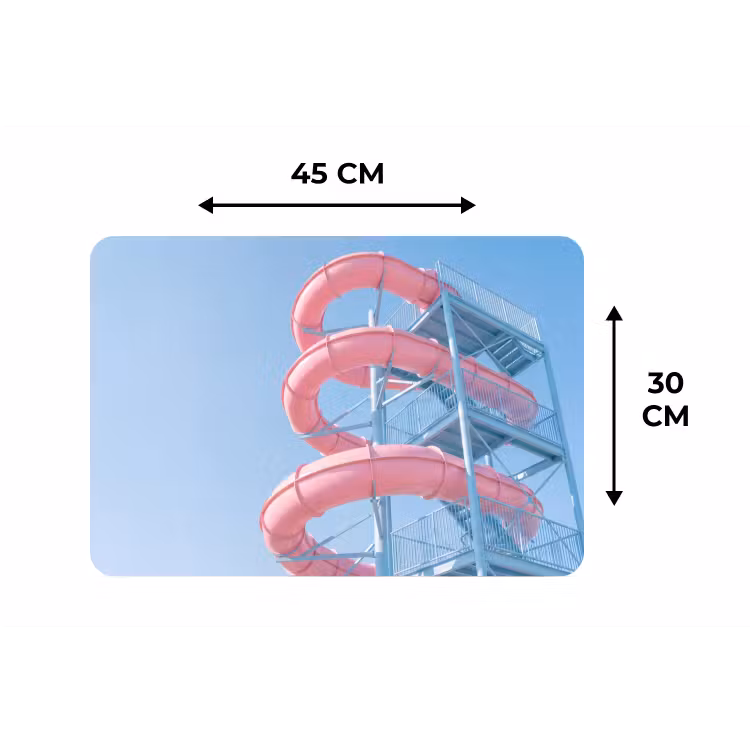 Placemat - 6 stuks - Glijbaan - Waterpark - Spiraal - Modern - Roze — 3