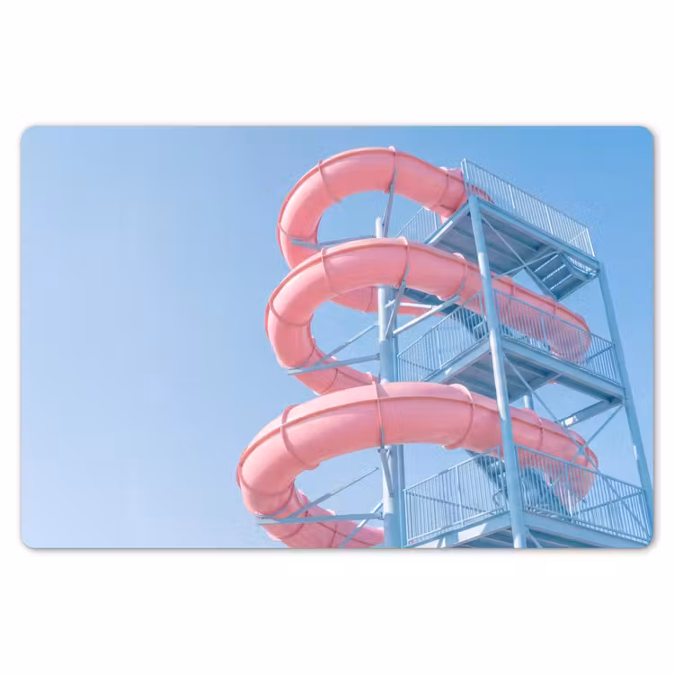Placemat - 6 stuks - Glijbaan - Waterpark - Spiraal - Modern - Roze — 7