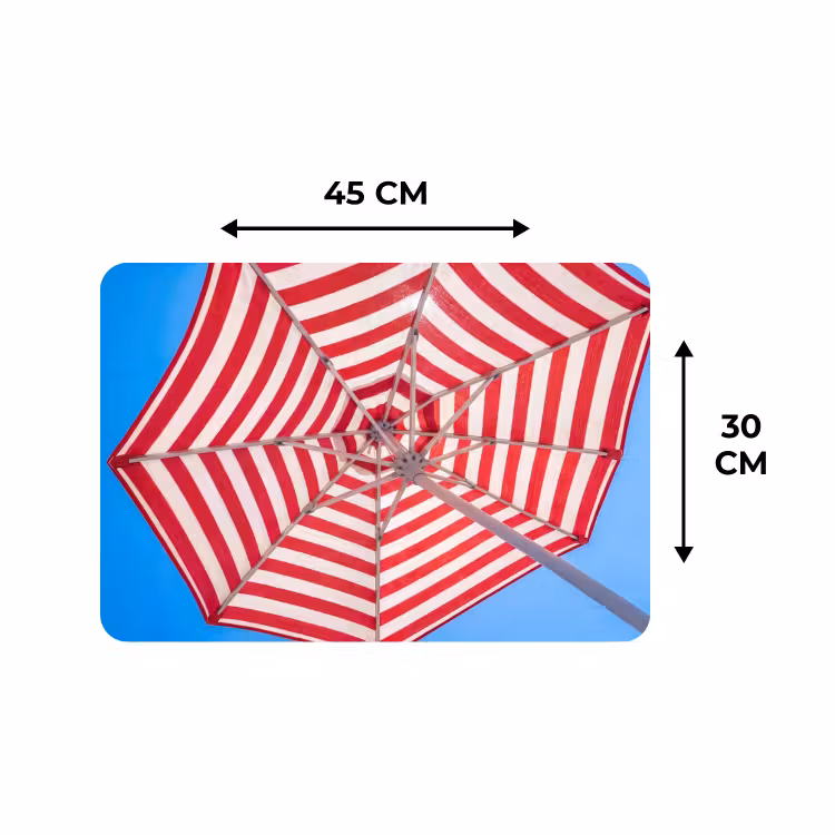 Placemat - 6 stuks - Parasol - Strepen - Zomer - Rood - Blauw — 3