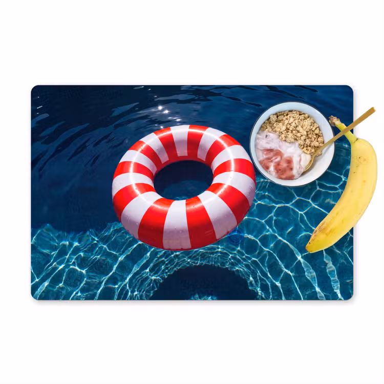 Placemat - 6 stuks - Recreatie - Water - Zomer - Rood - Wit — 1