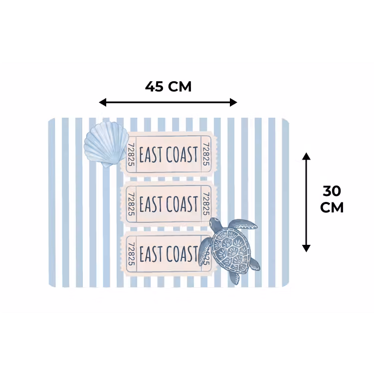 Placemat - 6 stuks - Schelp - Oceaan - Kust - Blauw - Illustratie — 3