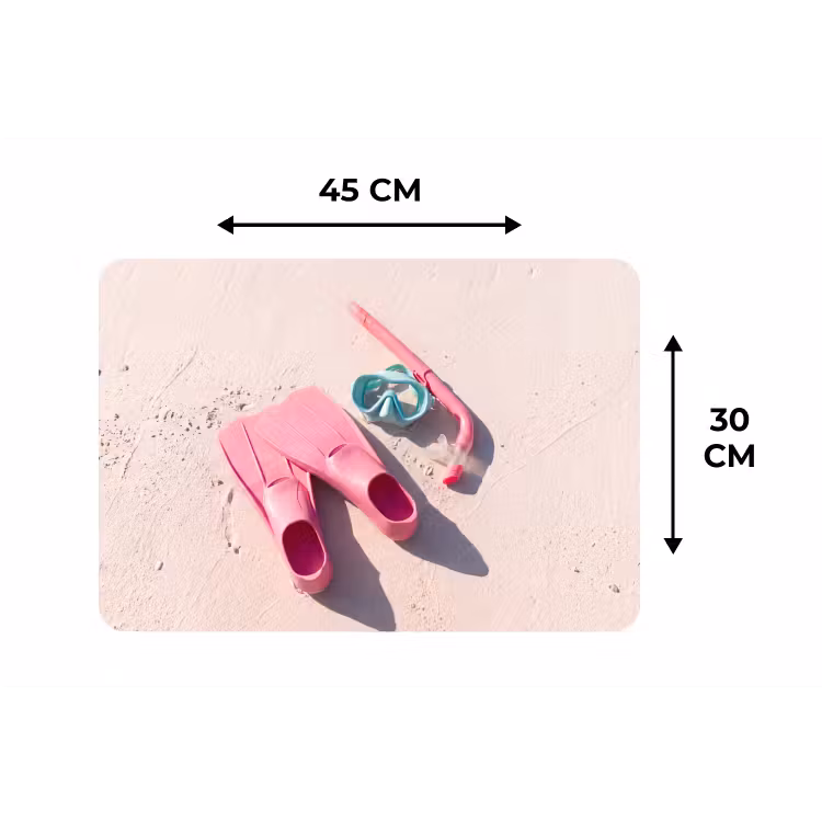 Placemat - 6 stuks - Snorkelset - Strand - Zomer - Roze — 3