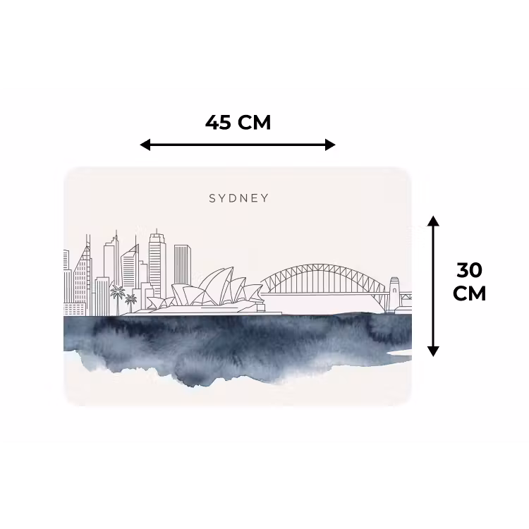 Placemat - 6 stuks - Stad - Skyline - Architectuur - Minimalistisch - Blauw — 3