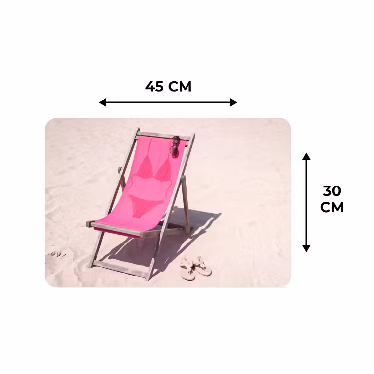 Placemat - 6 stuks - Strand - Ligstoel - Badkleding - Zomer - Roze — 3