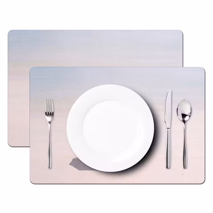Placemat - 6 stuks - Strand - Parasol - Ligstoel - Zomer - Roze — 2