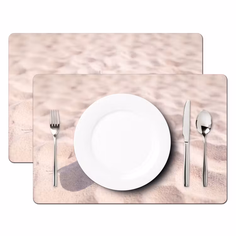 Placemat - 6 stuks - Strand - Schelpen - Zomer - Roze - Decoratie — 2