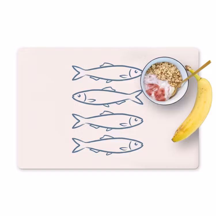 Placemat - 6 stuks - Vis - Vier - Dieren - Abstract - Blauw — 1