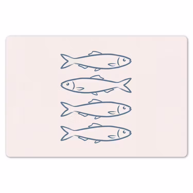 Placemat - 6 stuks - Vis - Vier - Dieren - Abstract - Blauw — 7