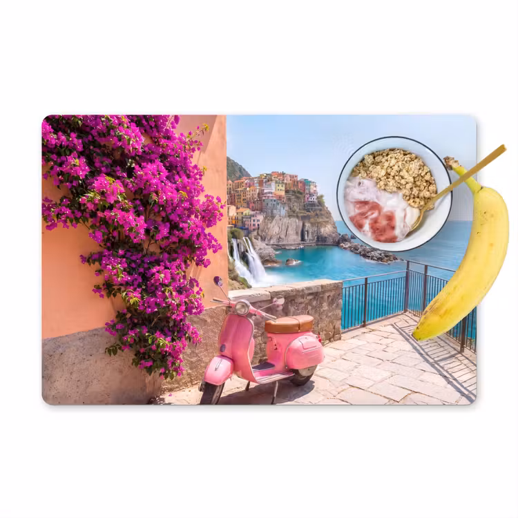 Placemat - 6 stuks - Voertuig - Roze - Kust - Zomer - Reizen — 1