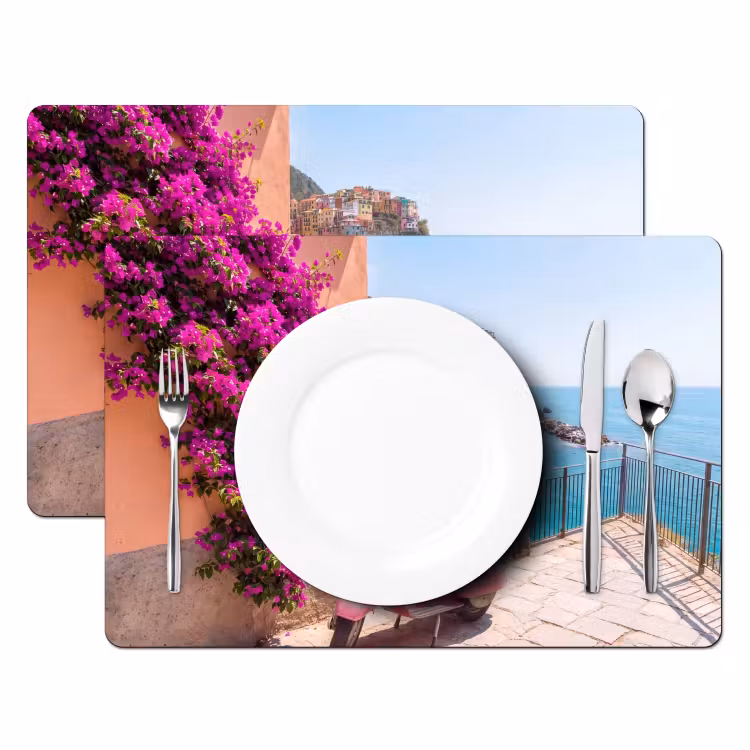 Placemat - 6 stuks - Voertuig - Roze - Kust - Zomer - Reizen — 2