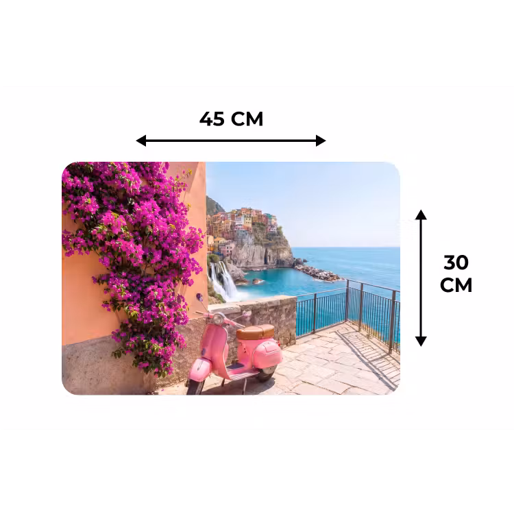 Placemat - 6 stuks - Voertuig - Roze - Kust - Zomer - Reizen — 3