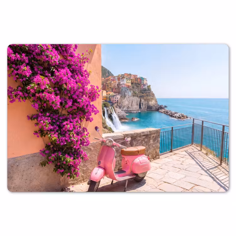 Placemat - 6 stuks - Voertuig - Roze - Kust - Zomer - Reizen — 7