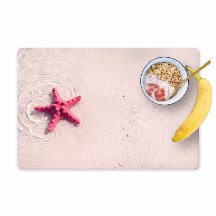 Placemat - 6 stuks - Zeeleven - Zeester - Strand - Roze - Water — 1