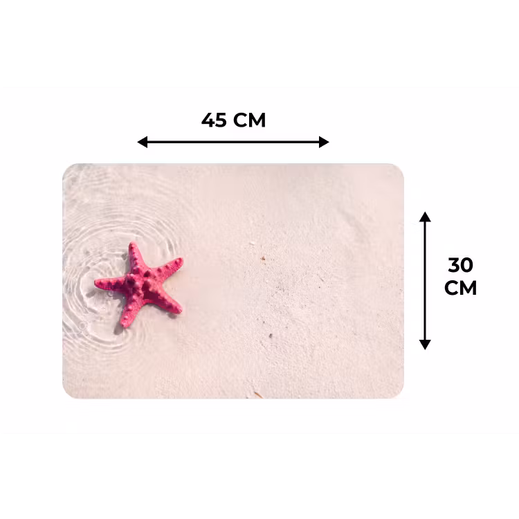 Placemat - 6 stuks - Zeeleven - Zeester - Strand - Roze - Water — 3
