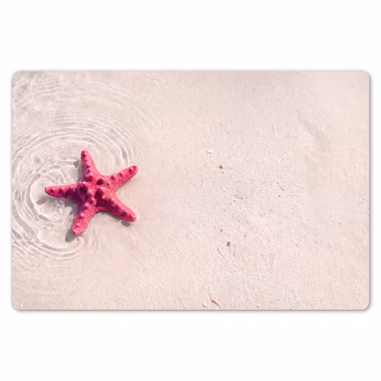 Placemat - 6 stuks - Zeeleven - Zeester - Strand - Roze - Water — 7