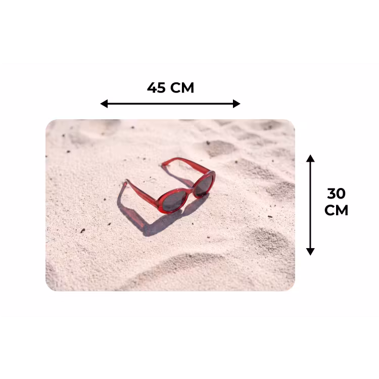 Placemat - 6 stuks - Zonnebril - Strand - Vakantie - Rood — 3