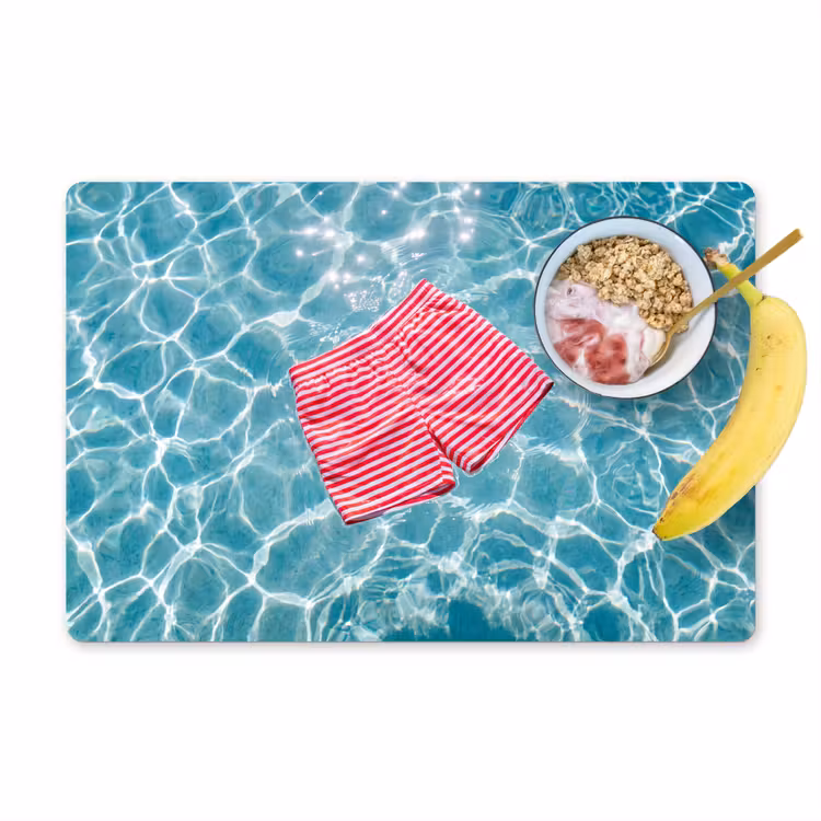 Placemat - 6 stuks - Zwemkleding - Gestreept - Water - Zomer - Rood-wit — 1
