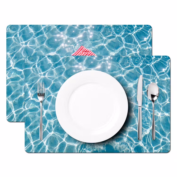 Placemat - 6 stuks - Zwemkleding - Gestreept - Water - Zomer - Rood-wit — 2