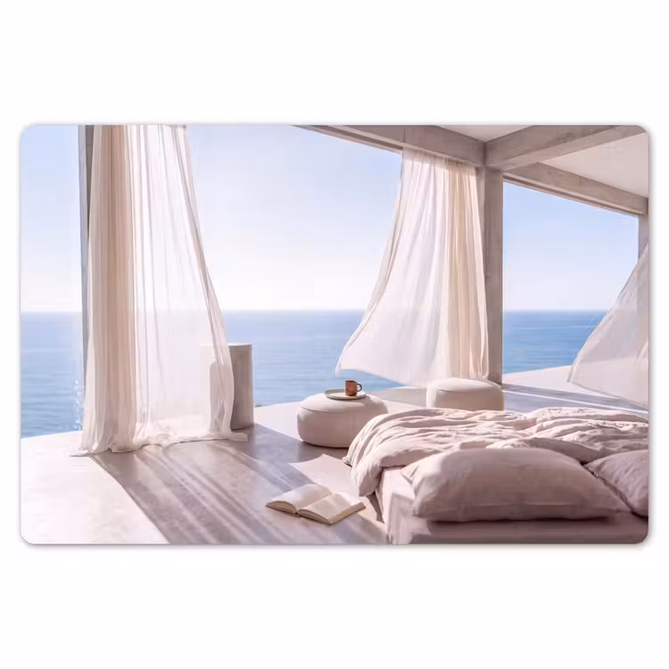 Placemat - 6 stuks - Interieur - Zeezicht - Modern - Rust - Beige — 7