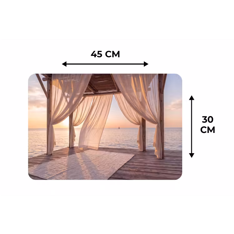 Placemat - 6 stuks - Overkapping - Zee - Zonsondergang - Vakantie - Rust — 3