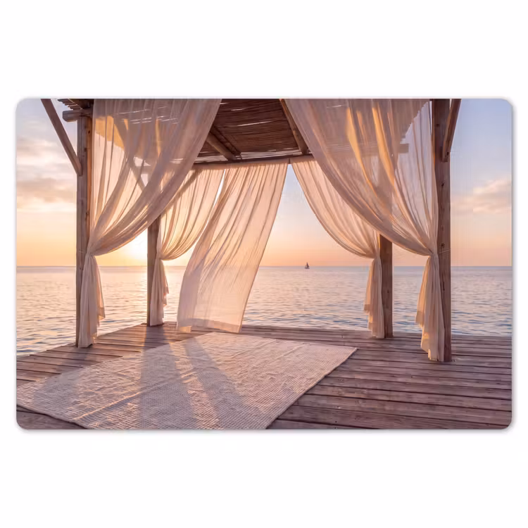 Placemat - 6 stuks - Overkapping - Zee - Zonsondergang - Vakantie - Rust — 7