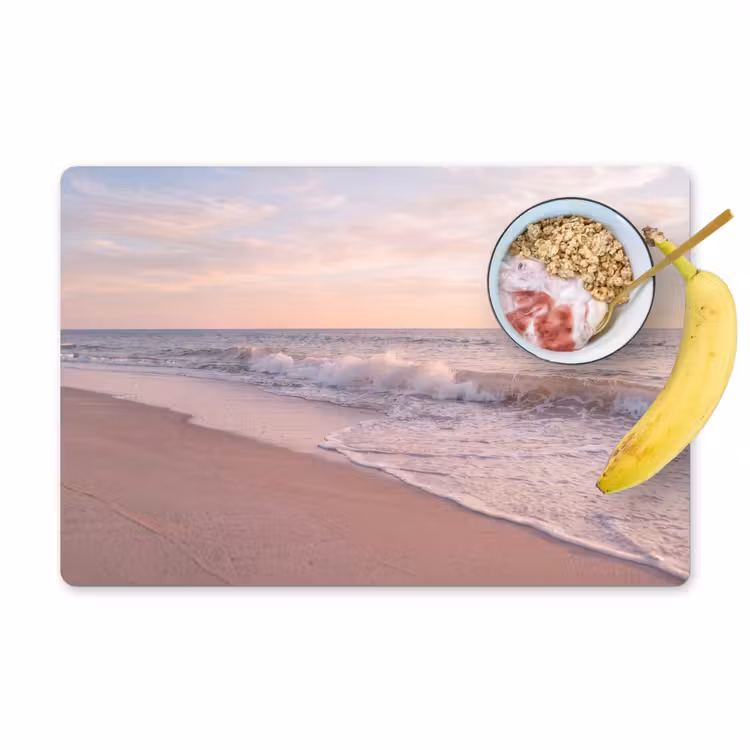 Placemat - 6 stuks - Strand - Zee - Golven - Natuur - Zonsondergang — 1