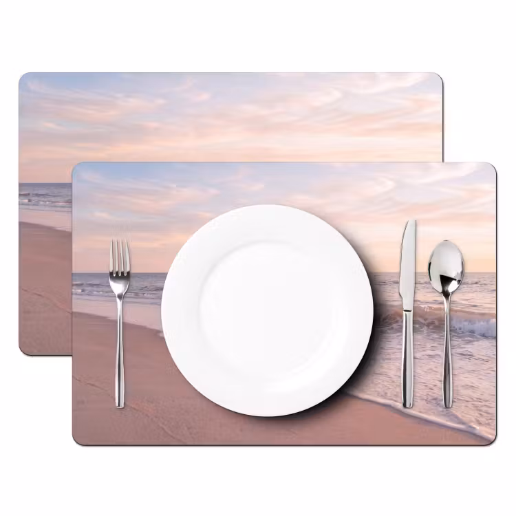 Placemat - 6 stuks - Strand - Zee - Golven - Natuur - Zonsondergang — 2