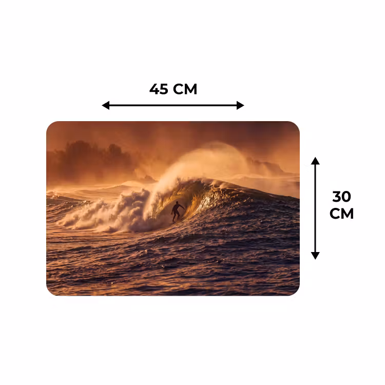 Placemat - 6 stuks - Surfer - Golf - Oceaan - Sport - Oranje — 3