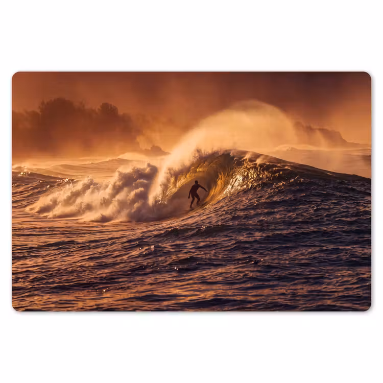 Placemat - 6 stuks - Surfer - Golf - Oceaan - Sport - Oranje — 7
