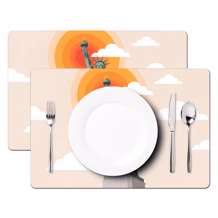 Placemat - 6 stuks - Vrijheidsbeeld - New York - Zon - Modern — 2