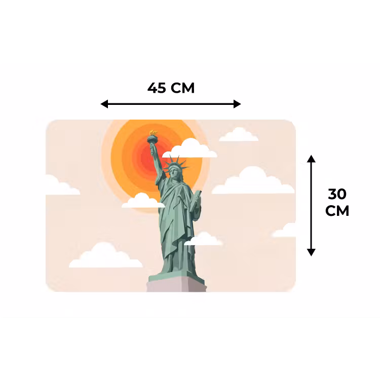 Placemat - 6 stuks - Vrijheidsbeeld - New York - Zon - Modern — 3