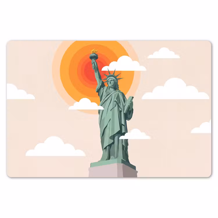 Placemat - 6 stuks - Vrijheidsbeeld - New York - Zon - Modern — 7
