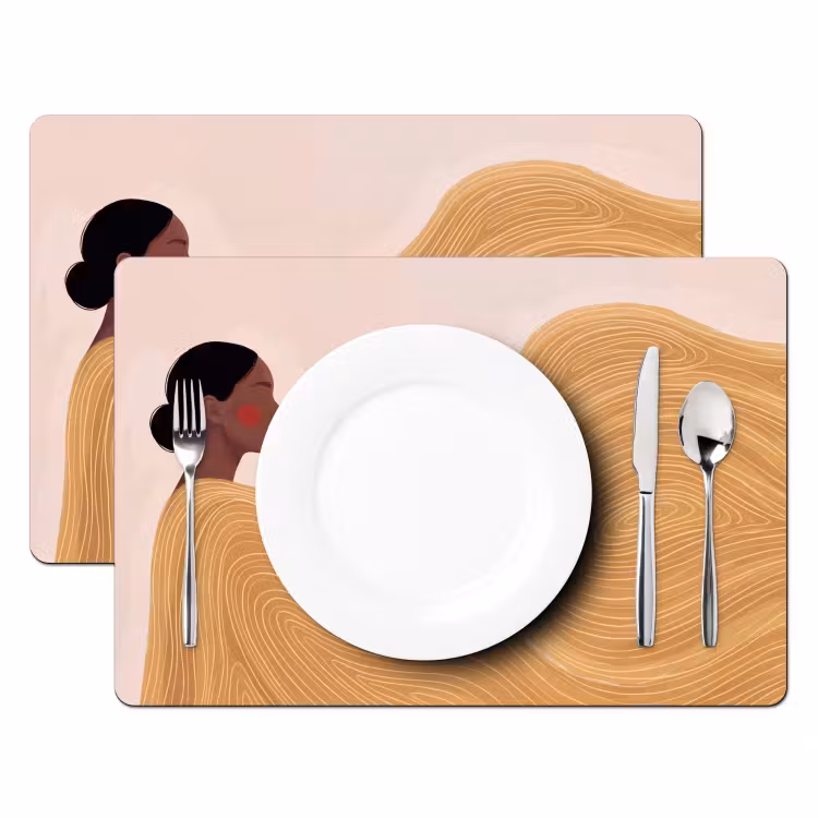 Placemat - 6 stuks - Vrouw - Profiel - Modern - Abstract - Kunst — 2