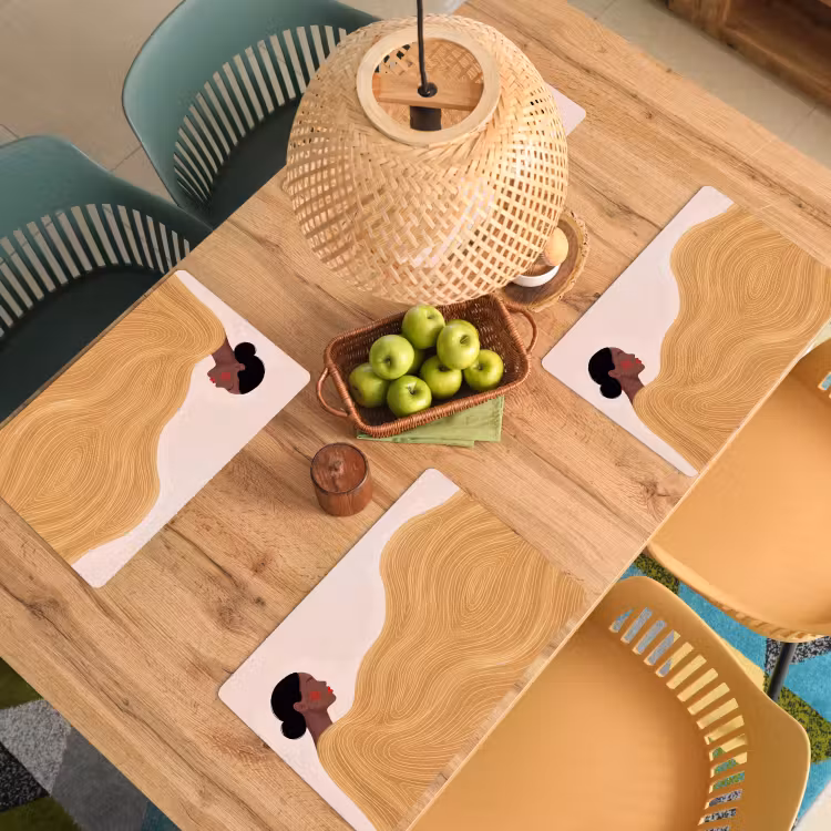 Placemat - 6 stuks - Vrouw - Profiel - Modern - Abstract - Kunst — 6