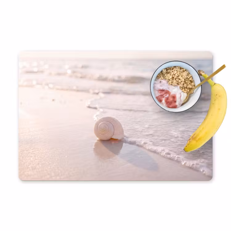 Placemat - 6 stuks - Zeeschelp - Strand - Zee - Natuur - Beige — 1