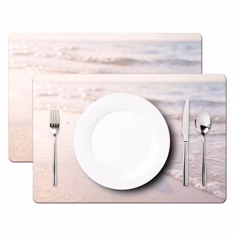 Placemat - 6 stuks - Zeeschelp - Strand - Zee - Natuur - Beige — 2