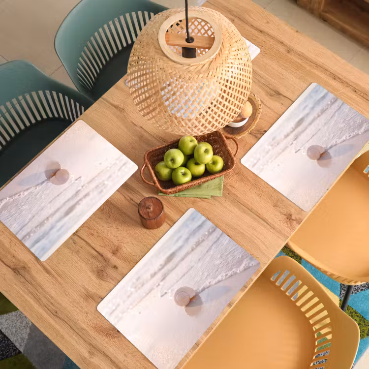 Placemat - 6 stuks - Zeeschelp - Strand - Zee - Natuur - Beige — 6