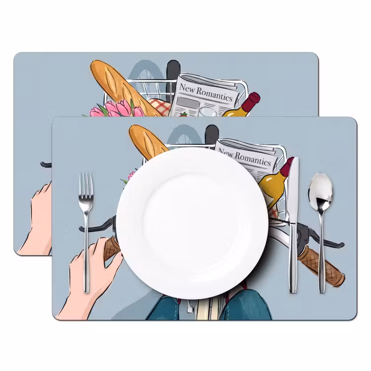 Placemat - 6 stuks - Fiets - Picknick - Zomer - Illustratie — 2
