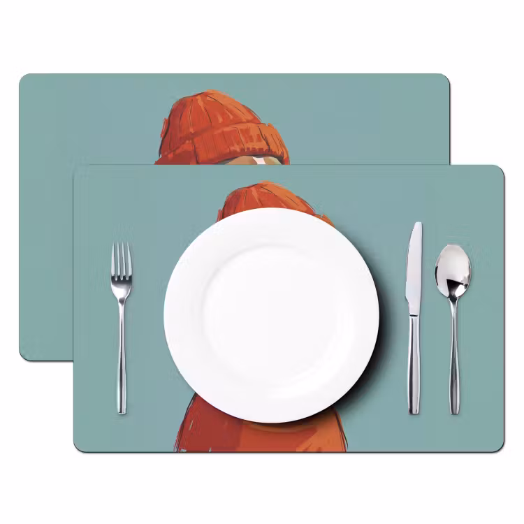 Placemat - 6 stuks - Hond - Beanie - Zonnebril - Dieren - Modern — 2