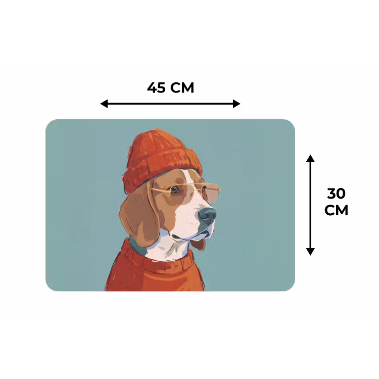 Placemat - 6 stuks - Hond - Beanie - Zonnebril - Dieren - Modern — 3
